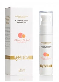 Универсальный массажный гель-смазка Allover Delicious Massage Gel с ароматом персика и аброкоса - 50 мл. - YESforLOV - купить с доставкой в Миассе