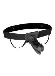 Полый страпон с двумя отростками и вибрацией Unisex Vibrating Hollow Strap-On Double Penetrating Dildo - 17,8 см. - Lux Fetish - купить с доставкой в Миассе