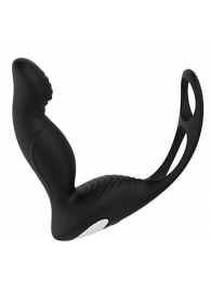 Черный вибромассажер простаты P-PLEASER W ERECTION ENHANCE - Dream Toys - в Миассе купить с доставкой