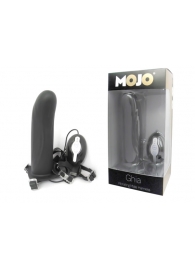Черный страпон с вибратором Mojo Ghia - Seven Creations - купить с доставкой в Миассе