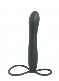 Черная насадка на пенис для двойной стимуляции Mojo BlackJack - 15 см. - Seven Creations - в Миассе купить с доставкой