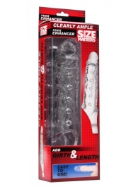 Прозразная закрытая насадка на пенис с поддержкой мошонки Clearly Ample Penis Enhancer - 22 см. - XR Brands - в Миассе купить с доставкой