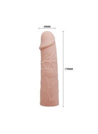 Закрытая телесная насадка-фаллос - 17 см. - Sex Expert - в Миассе купить с доставкой