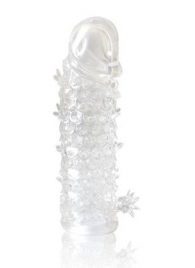 Закрытая прозрачная рельефная насадка Crystal sleeve - 13 см. - Erowoman-Eroman - в Миассе купить с доставкой