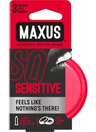 Ультратонкие презервативы в железном кейсе MAXUS Sensitive - 3 шт. - Maxus - купить с доставкой в Миассе