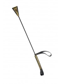 Черно-золотистый стек с хлопушкой из кожи - 62 см. - Sitabella - купить с доставкой в Миассе