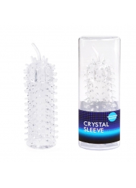 Закрытая рельефная насадка Crystal sleeve с усиками - 12 см. - Erowoman-Eroman - в Миассе купить с доставкой