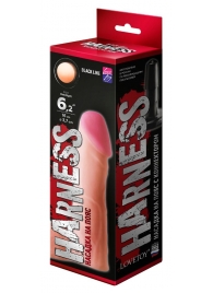 Телесная реалистичная насадка на Harness с коннектором BLACK LINE - 17 см. - LOVETOY (А-Полимер) - купить с доставкой в Миассе