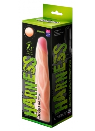 Телесная насадка с венками на Harness с коннектором GREEN LINE - 18 см. - LOVETOY (А-Полимер) - купить с доставкой в Миассе