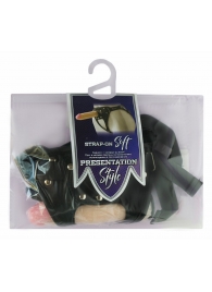 Черный пояс-трусики с двумя насадками Soft-Dolli - 16,5 и 10,5 см. - LOVETOY (А-Полимер) - купить с доставкой в Миассе