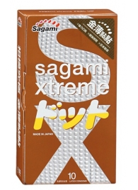 Презервативы Sagami Xtreme FEEL UP с точечной текстурой и линиями прилегания - 10 шт. - Sagami - купить с доставкой в Миассе