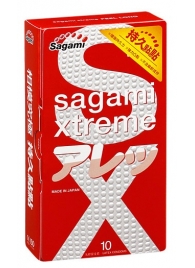 Утолщенные презервативы Sagami Xtreme Feel Long с точками - 10 шт. - Sagami - купить с доставкой в Миассе