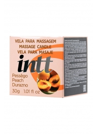 Массажная свеча для поцелуев Peach с ароматом персика - 30 гр. - INTT - купить с доставкой в Миассе