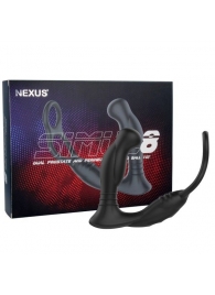 Черная анальная пробка NEXUS SIMUL8 с фиксацией на теле кольцами - Nexus Range - в Миассе купить с доставкой