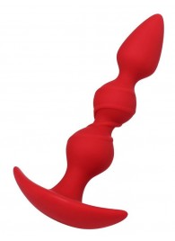 Красная силиконовая анальная втулка Trio - 16 см. - ToyFa