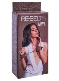 Коричневые кожаные наручники Maya - Rebelts - купить с доставкой в Миассе