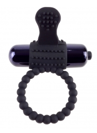 Черное эрекционное виброкольцо Vibrating Silicone Super Ring - Pipedream - в Миассе купить с доставкой