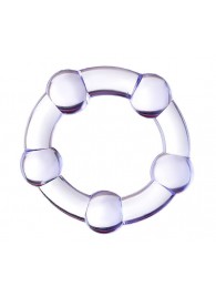 Фиолетовое эрекционное кольцо на пенис с бусинами - Штучки-дрючки - в Миассе купить с доставкой