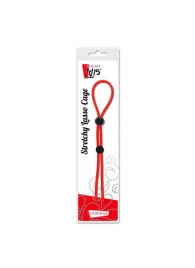 Красное лассо на пенис с двумя бусинами STRETCHY LASSO CAGE - Dream Toys - в Миассе купить с доставкой