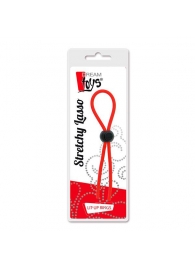 Красное эрекционное лассо с одной бусиной-утяжкой STRETCHY THIN LASSO - Dream Toys - в Миассе купить с доставкой