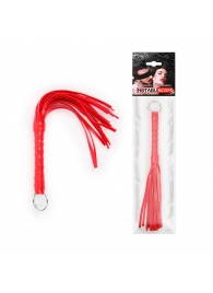 Красная плеть с рукоятью в оплетке - 28 см. - Notabu - купить с доставкой в Миассе
