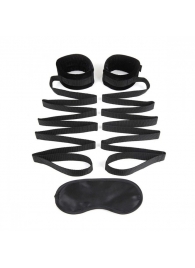 Чёрные манжеты для фиксации на кровати Bondage Bed Strap - Lux Fetish - купить с доставкой в Миассе