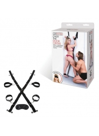 Чёрный набор для фиксации у двери - Lux Fetish - купить с доставкой в Миассе