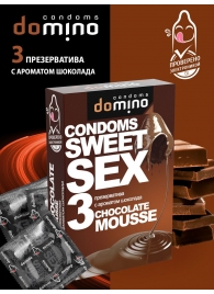 Презервативы для орального секса DOMINO Sweet Sex с ароматом шоколадного мусса - 3 шт. - Domino - купить с доставкой в Миассе