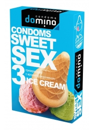 Презервативы для орального секса DOMINO Sweet Sex с ароматом мороженого - 3 шт. - Domino - купить с доставкой в Миассе
