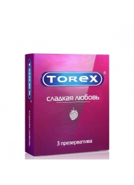 Презервативы Torex  Сладкая любовь  с ароматом клубники - 3 шт. - Torex - купить с доставкой в Миассе