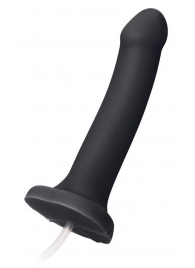 Черный фаллос с имитацией эякуляции Silicon Cum Dildo L - 19,6 см. - Strap-on-me - купить с доставкой в Миассе