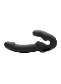 Черный безремневой страпон Urge Silicone Strap On с пультом ДУ - 24 см. - XR Brands - купить с доставкой в Миассе