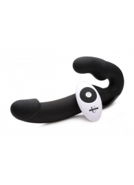 Черный безремневой страпон Urge Silicone Strap On с пультом ДУ - 24 см. - XR Brands - купить с доставкой в Миассе