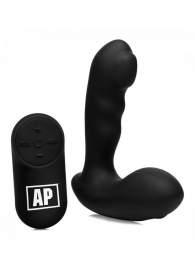 Черный стимулятор простаты Alpha-Pro 7X P-Milker Silicone Prostate Stimulator with Milking Bead - XR Brands - в Миассе купить с доставкой