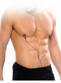 Черные электрические зажимы для сосков Shock Therapy Nipple Clamps - Pipedream - купить с доставкой в Миассе