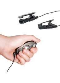 Черные электрические зажимы для сосков Shock Therapy Nipple Clamps - Pipedream - купить с доставкой в Миассе