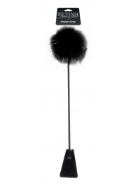 Черный стек Feather Crop с пуховкой на конце - 53,3 см. - Pipedream - купить с доставкой в Миассе