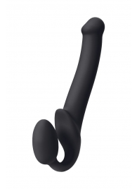 Черный безремневой страпон Silicone Bendable Strap-On M - Strap-on-me - купить с доставкой в Миассе