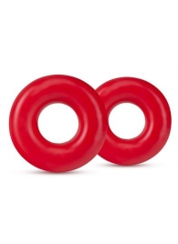 Набор из 2 красных эрекционных колец DONUT RINGS OVERSIZED - Blush Novelties - в Миассе купить с доставкой
