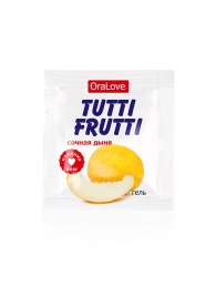 Пробник гель-смазки Tutti-frutti со вкусом сочной дыни - 4 гр. - Биоритм - купить с доставкой в Миассе