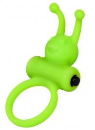 Зеленое эрекционное виброкольцо на пенис Cock Ring - A-toys - в Миассе купить с доставкой
