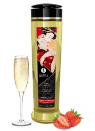 Массажное масло с ароматом клубники и шампанского Romance - 240 мл. - Shunga - купить с доставкой в Миассе