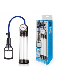 Прозрачная вакуумная помпа Sex Expert с манометром - Sex Expert - в Миассе купить с доставкой