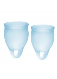 Набор голубых менструальных чаш Feel confident Menstrual Cup - Satisfyer - купить с доставкой в Миассе