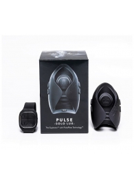 Темно-серый инновационный мужской осциллятор PULSE SOLO LUX с пультом ДУ - Hot Octopuss - в Миассе купить с доставкой