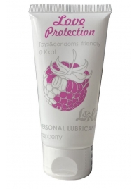 Лубрикант на водной основе с ароматом малины Love Protection Raspberry - 50 мл. - Lola Games - купить с доставкой в Миассе