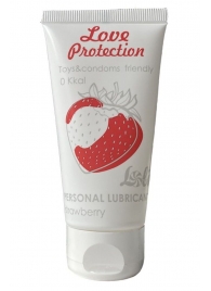 Лубрикант на водной основе с ароматом малины Love Protection Strawberry - 50 мл. - Lola Games - купить с доставкой в Миассе