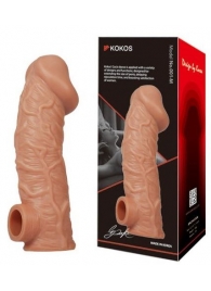 Телесная насадка на фаллос с фиксацией мошонки EXTREME SLEEVE - 15,6 см. - KOKOS - в Миассе купить с доставкой