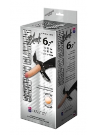 Пояс-трусики с насадкой Glamour - 17 см. - LOVETOY (А-Полимер) - купить с доставкой в Миассе