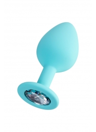 Мятная анальная втулка Brilliant с прозрачным кристаллом - 8 см. - ToyFa - купить с доставкой в Миассе